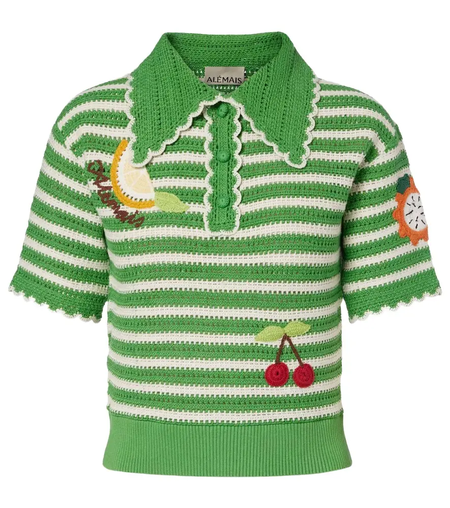 Alemais Alémais Sundae striped cotton polo shirt