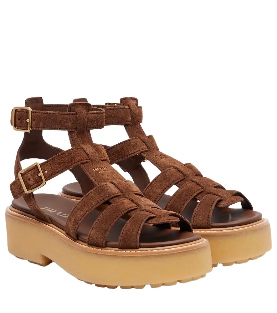 Prada Suede platform fisherman sandals