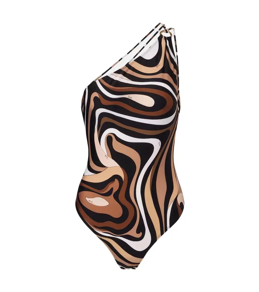 Pucci Marmo one-shoulder swimsuit