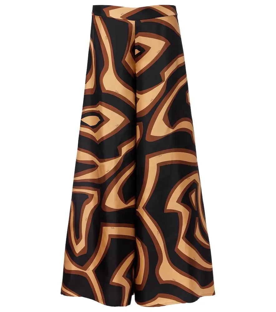 Pucci Labirinto silk satin wide-leg pants