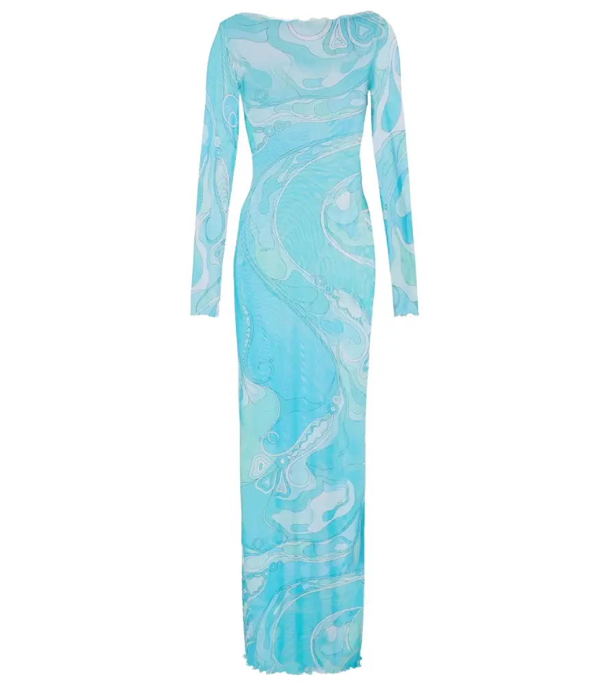 Pucci Orchidee sheer maxi dress