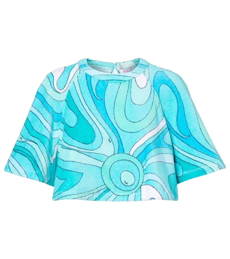 Pucci Iride cotton terry crop top