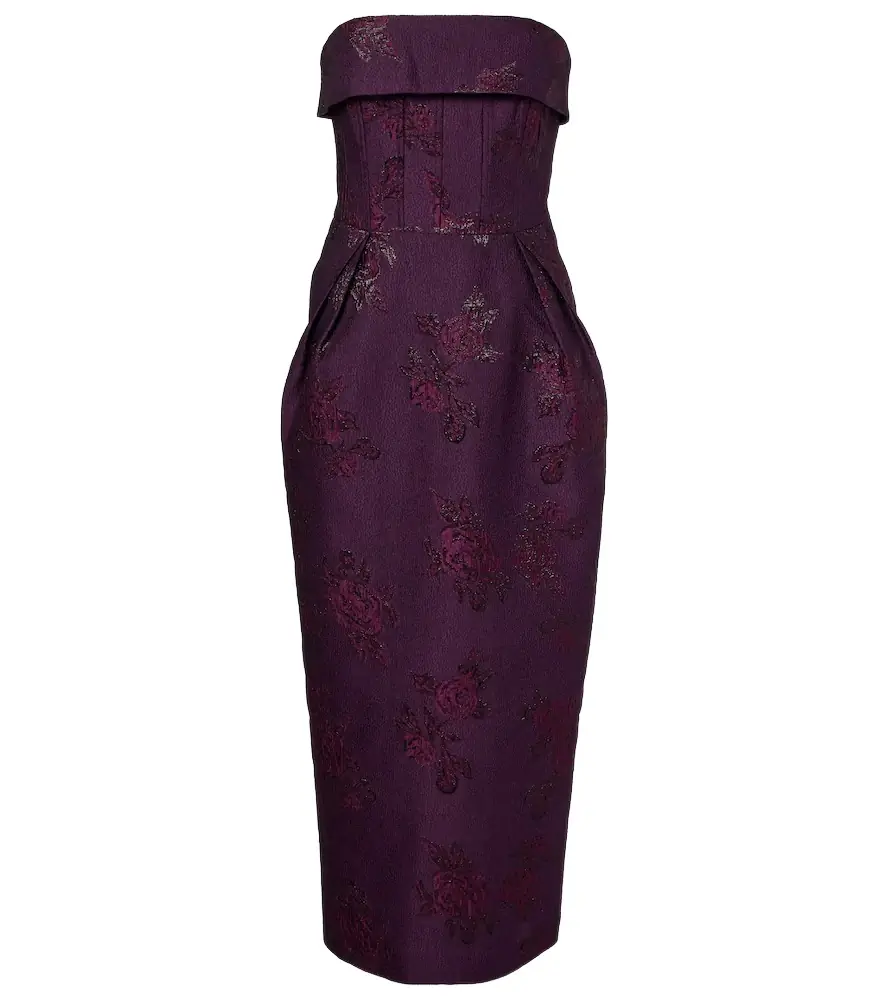 Rebecca Vallance Afina floral brocade cocktail dress