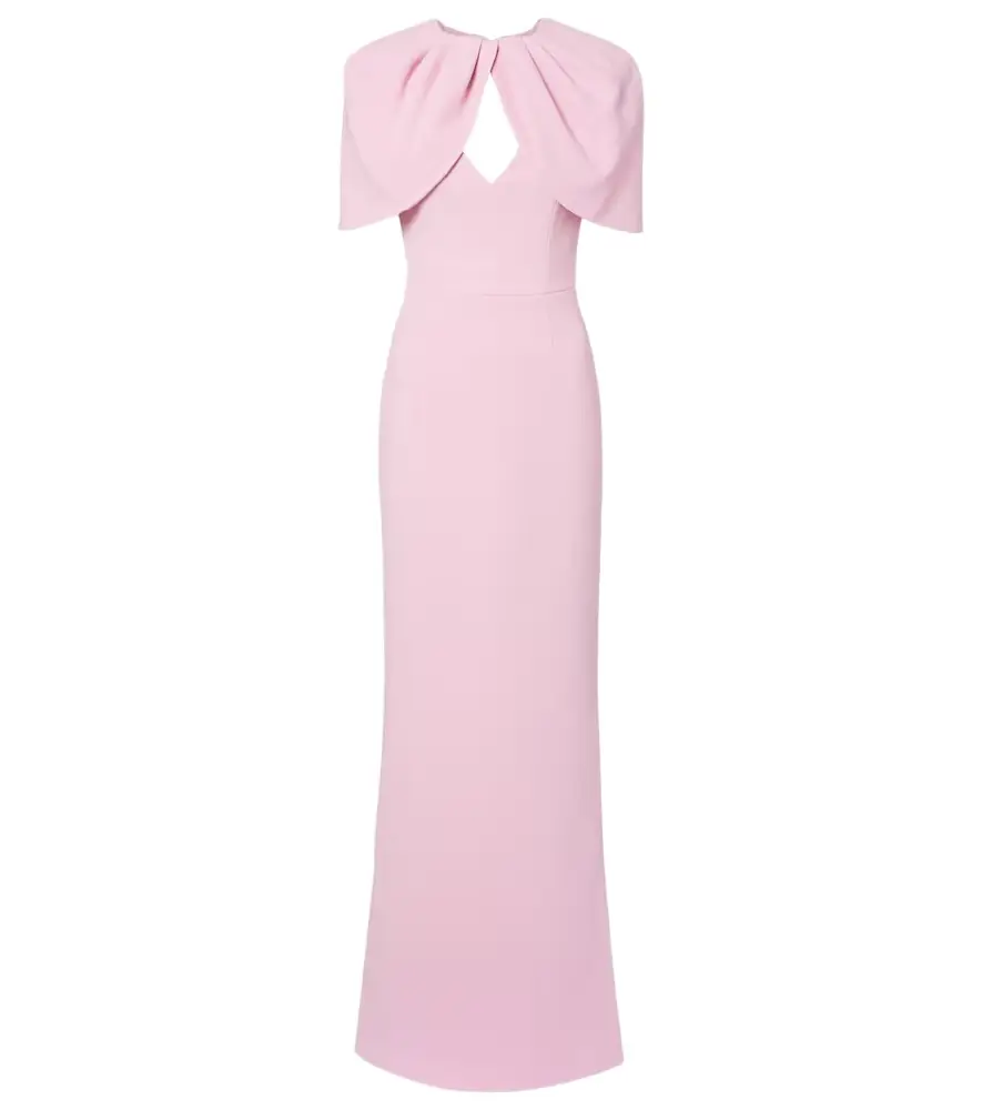 Rebecca Vallance Xena caped crêpe gown