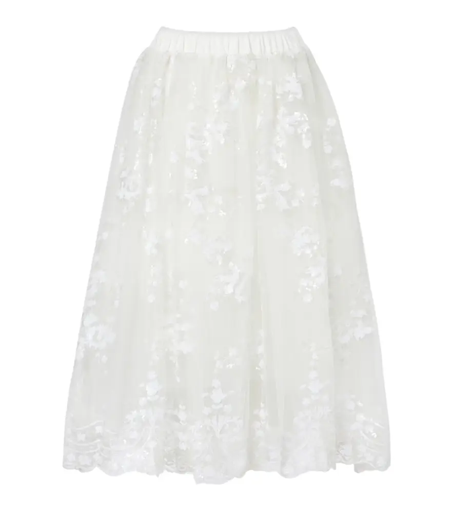 Simone Rocha Sequined tulle midi skirt