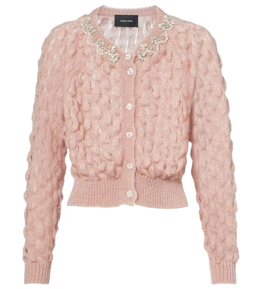Simone Rocha Embellished mohair-blend cardigan