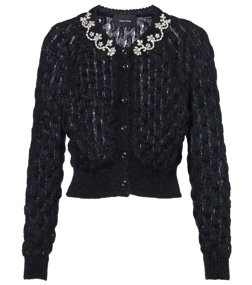 Simone Rocha Embellished mohair-blend cardigan