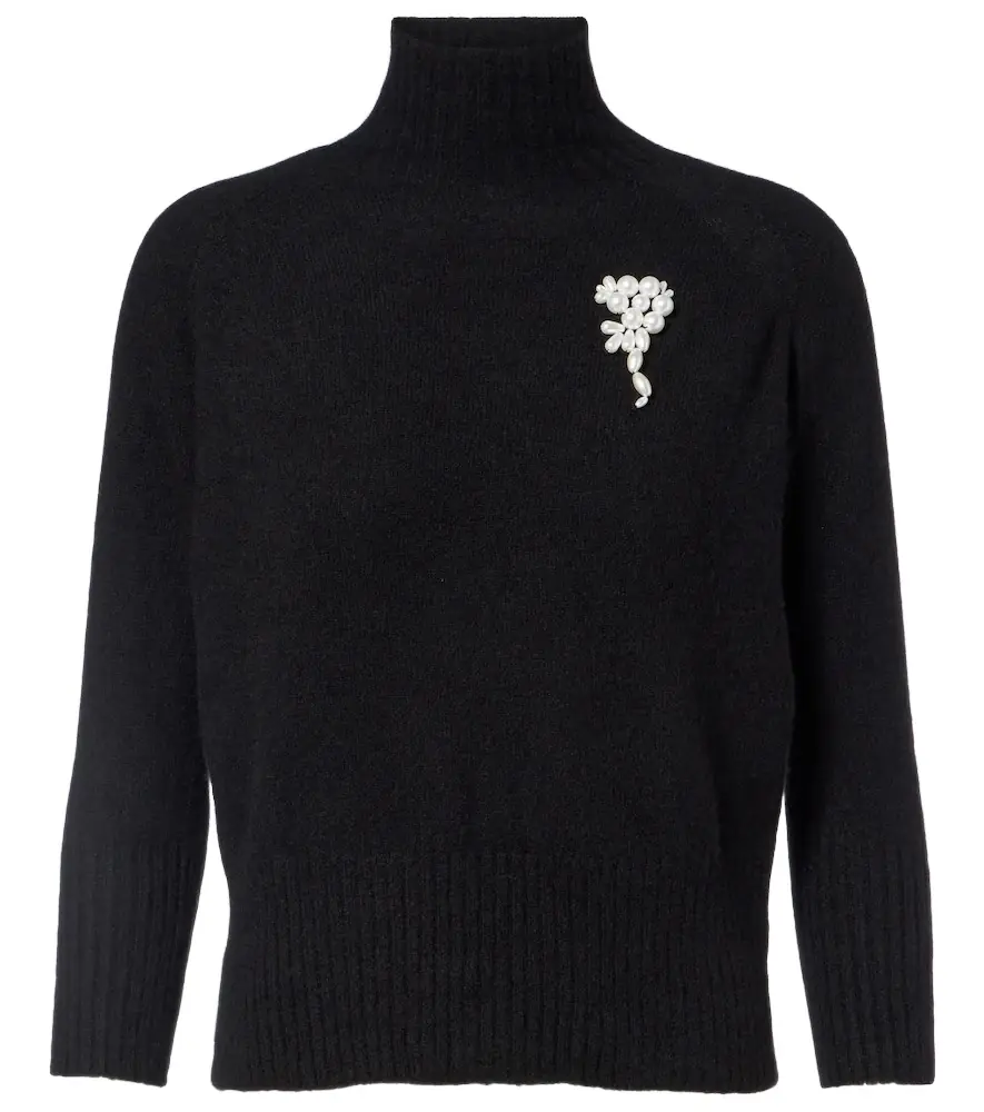Simone Rocha Embellished cashmere turtleneck sweater