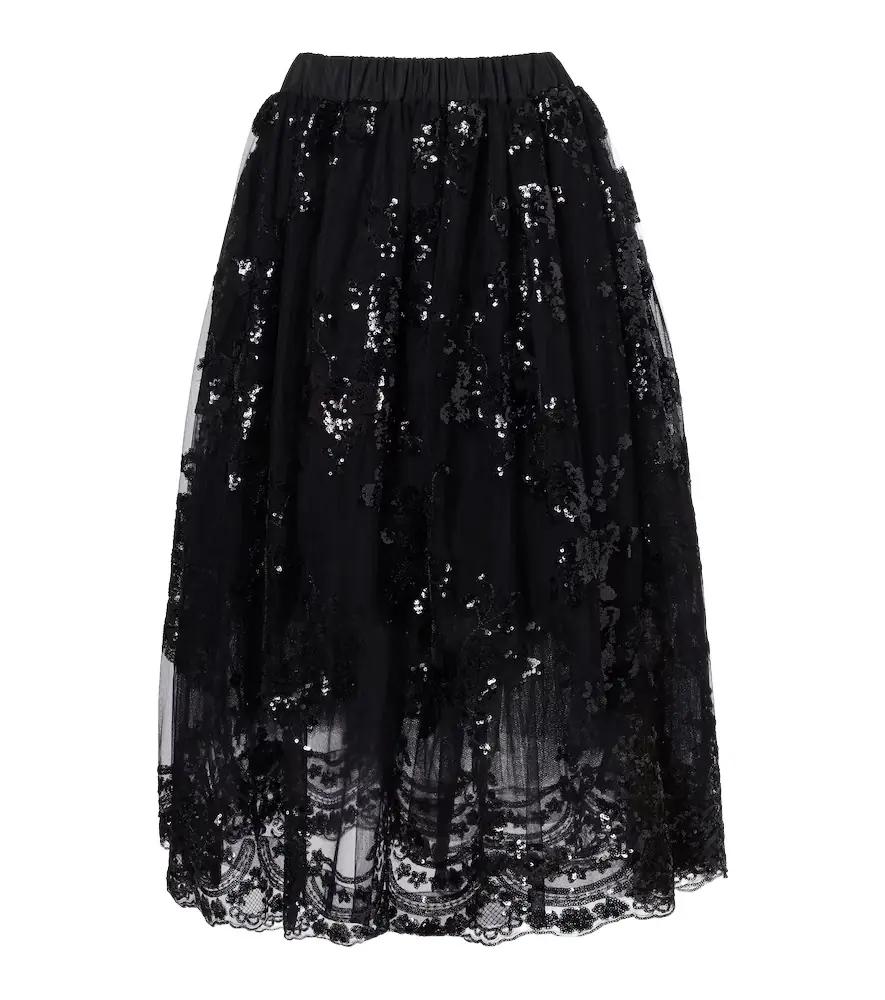 Simone Rocha Sequined midi skirt