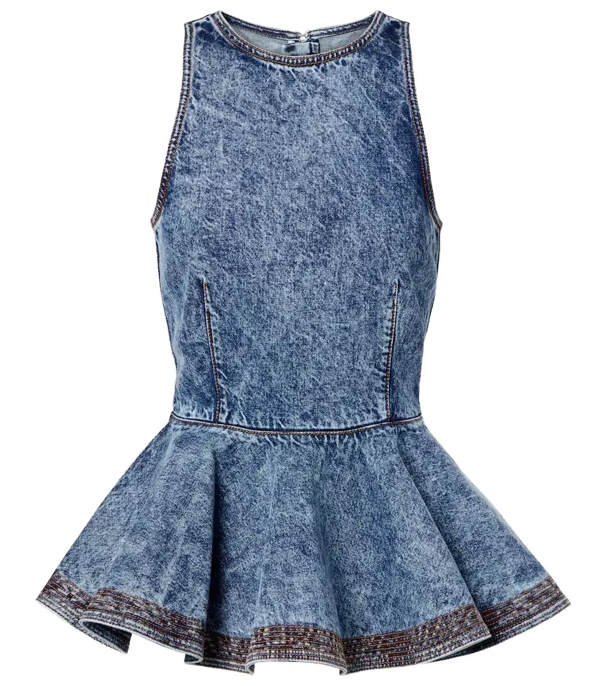 Alaia Alaïa Peplum denim top