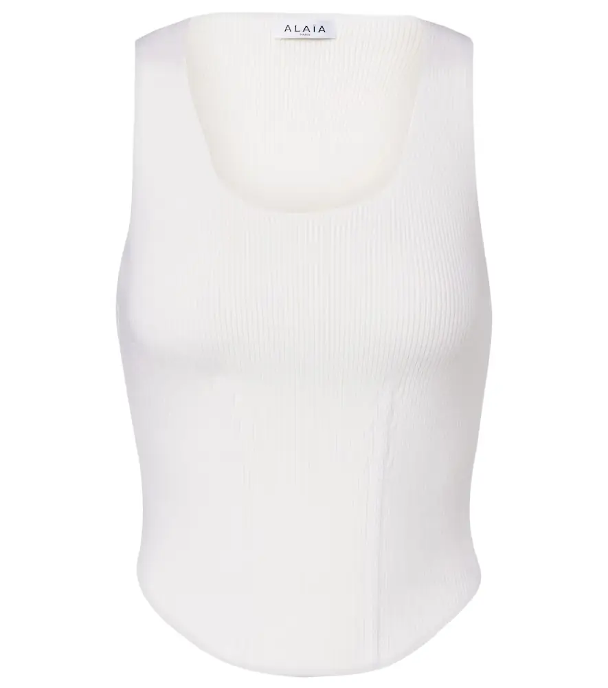 Alaia Alaïa Ribbed-knit wool-blend bustier