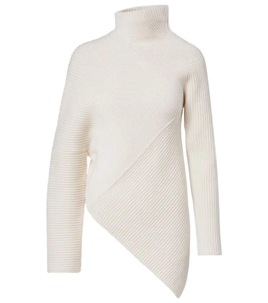 Alaia Alaïa Asymmetric wool and cashmere sweater