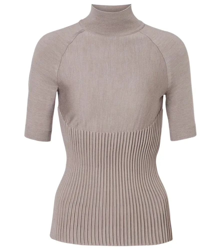 Alaia Alaïa Ribbed-knit turtleneck wool-blend top