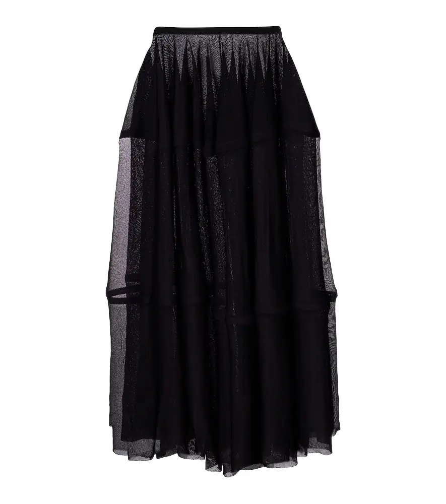Alaia Alaïa Semi-sheer midi skirt