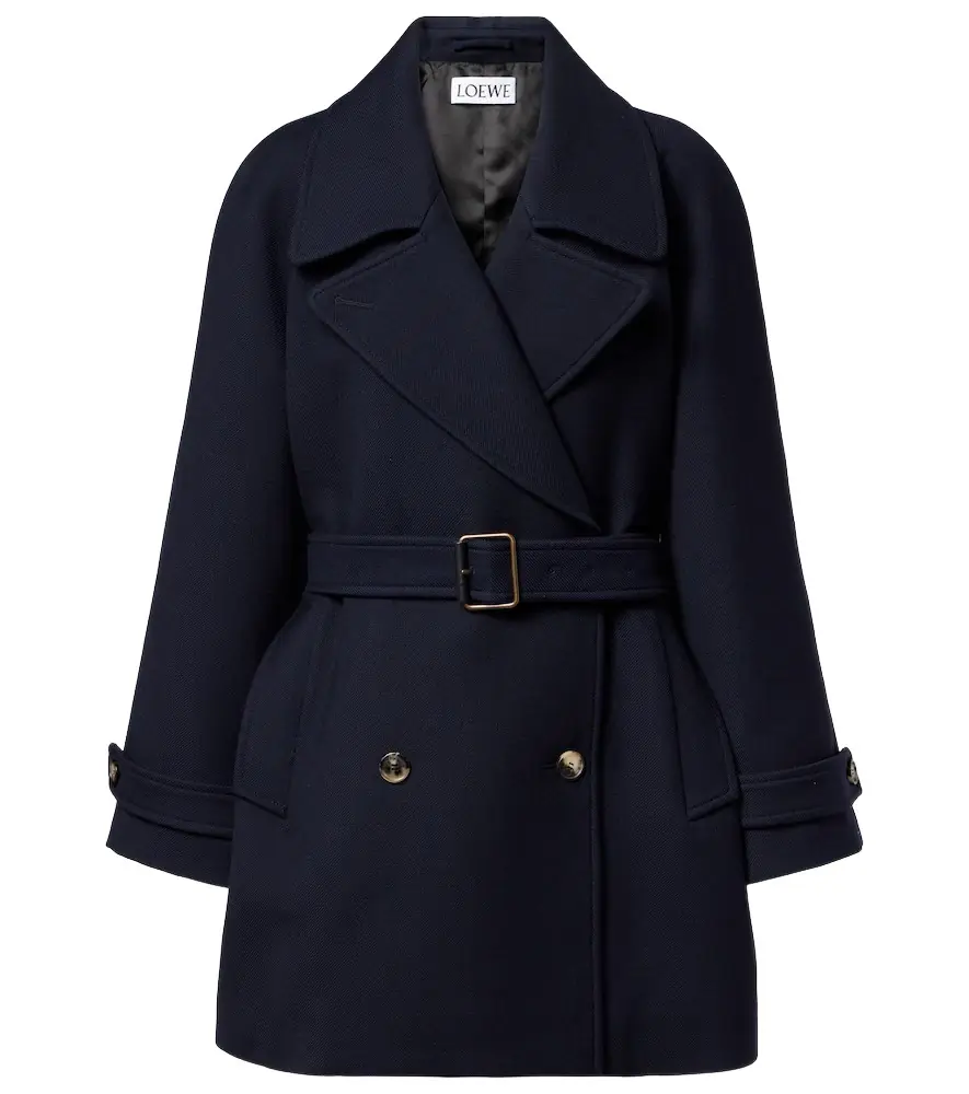 Loewe Belted double-breasted wool coat