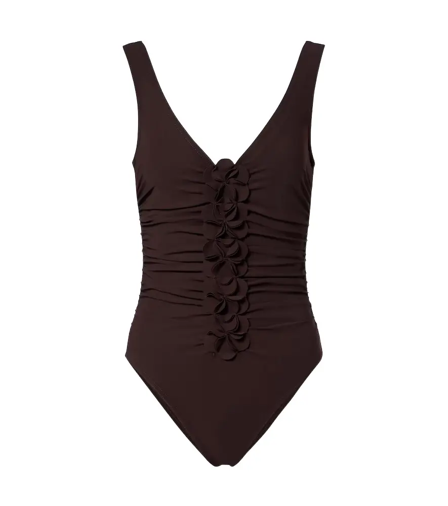 Karla Colletto Tess floral-appliqué swimsuit