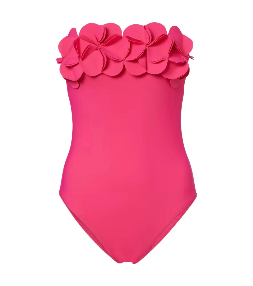 Karla Colletto Tess floral-appliqué swimsuit