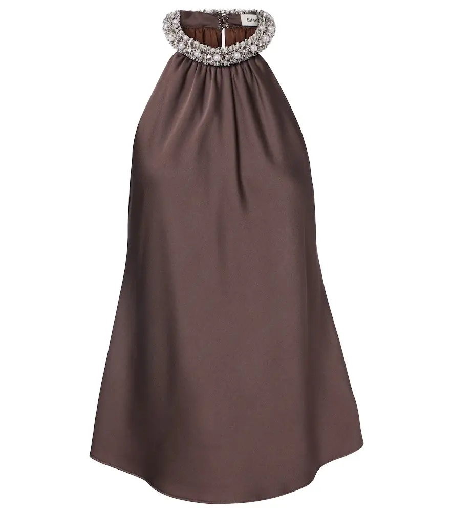Simkhai Embellished satin top