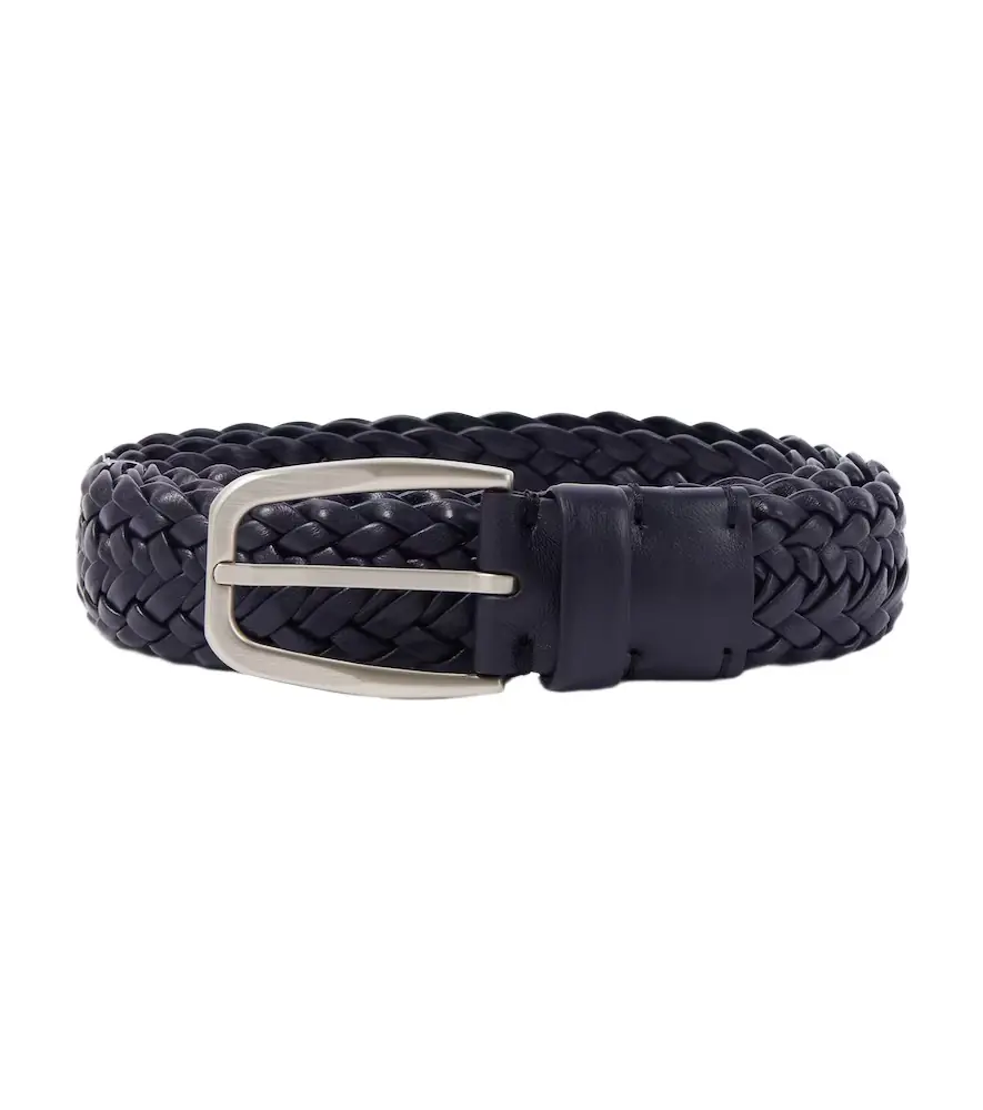 Zegna Braided leather belt
