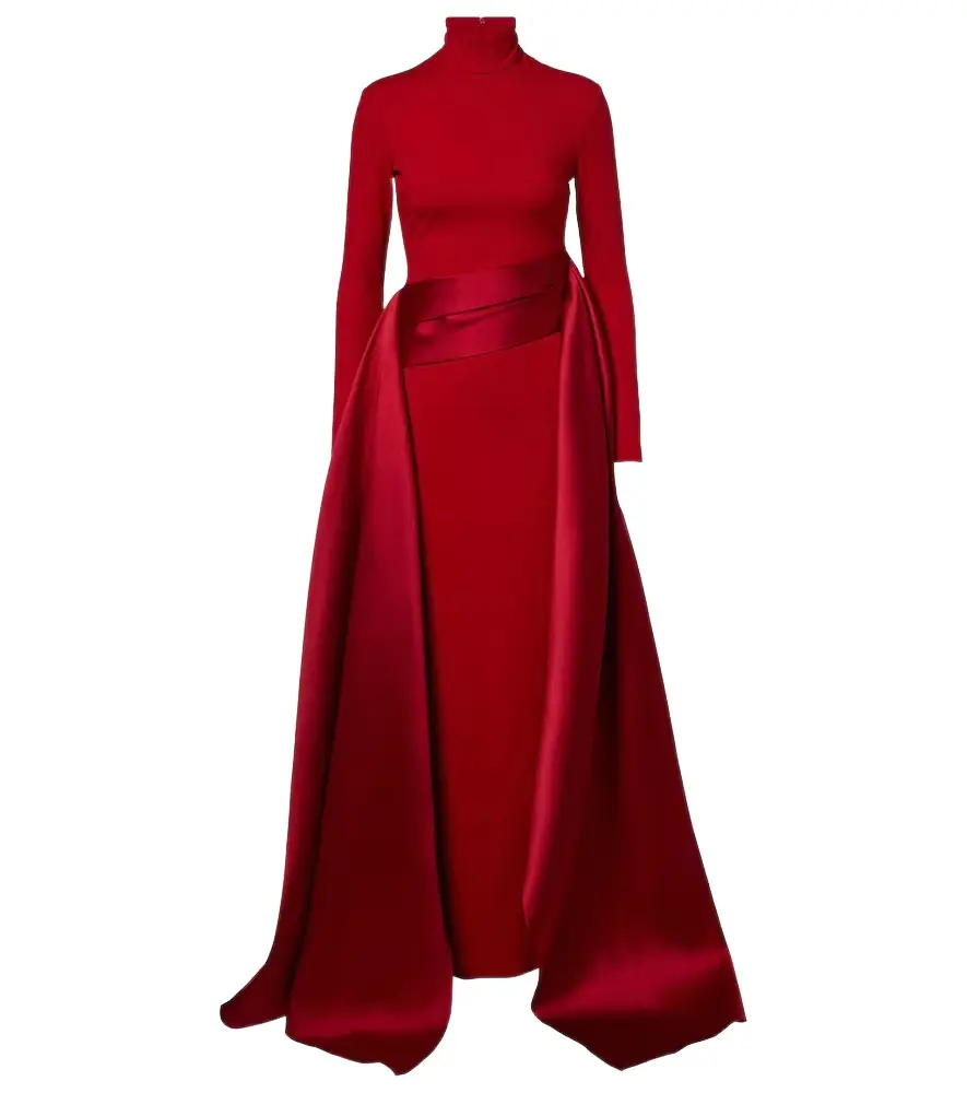 Solace London Olivia satin-trimmed gown