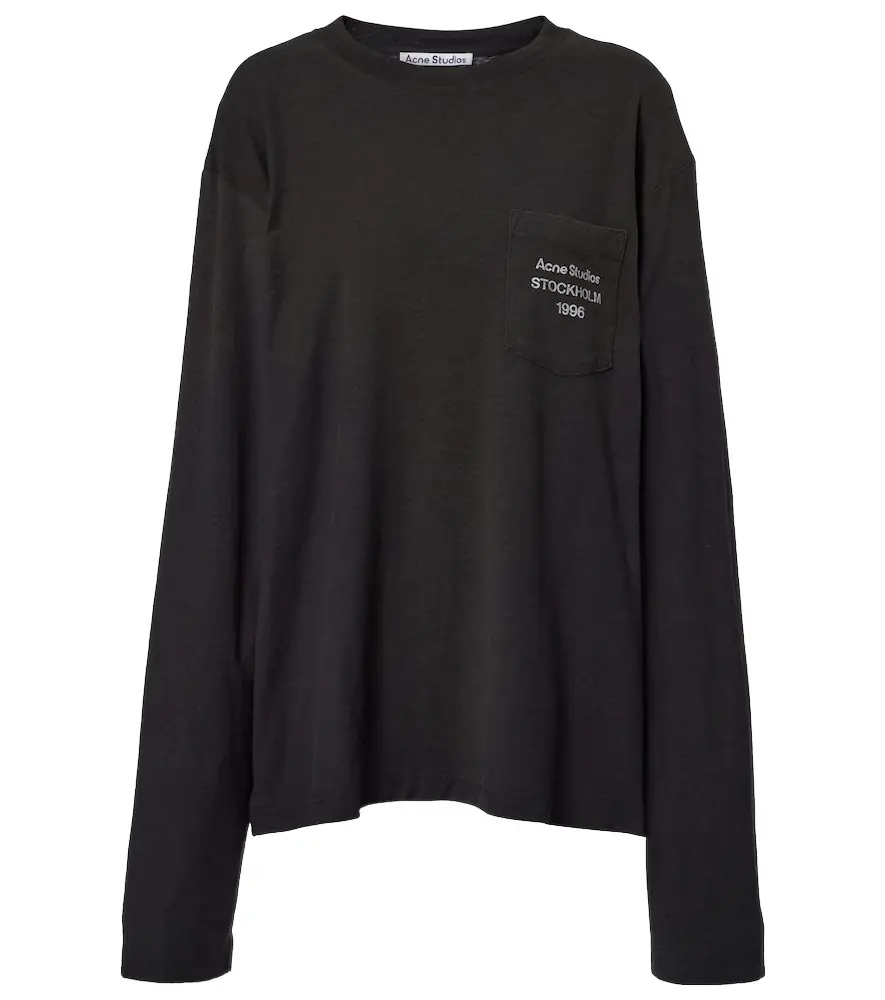 Acne Studios Logo cotton and hemp jersey top