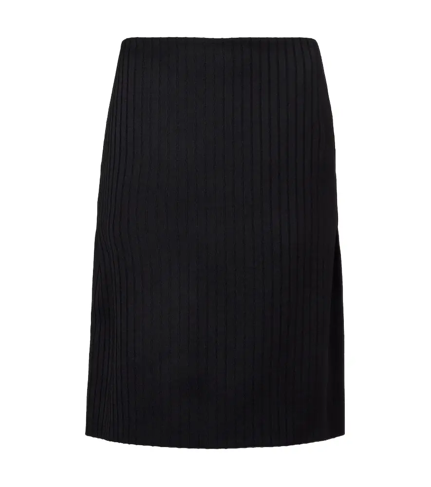 Calvin Klein Collection Ribbed-knit wool miniskirt