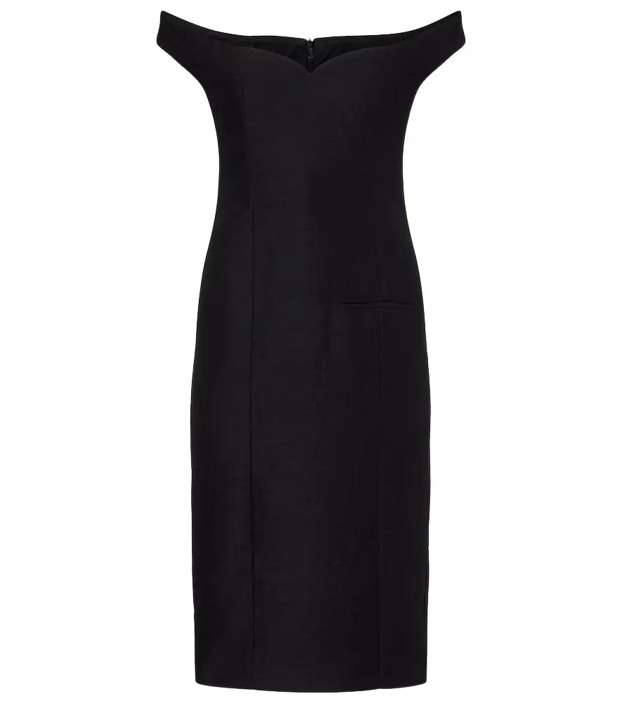 Calvin Klein Collection Bonny wool and linen-blend midi dress