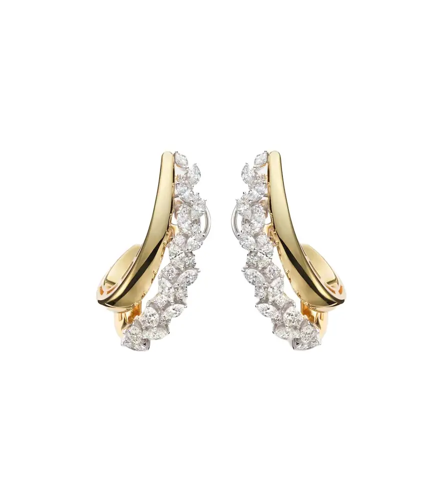 Yeprem Golden Strada 18kt yellow and white gold earrings with diamonds