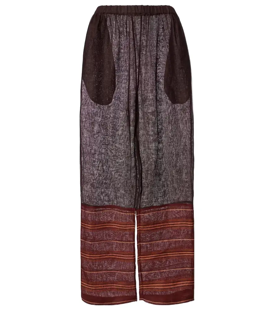 Tory Burch Striped cropped linen pants