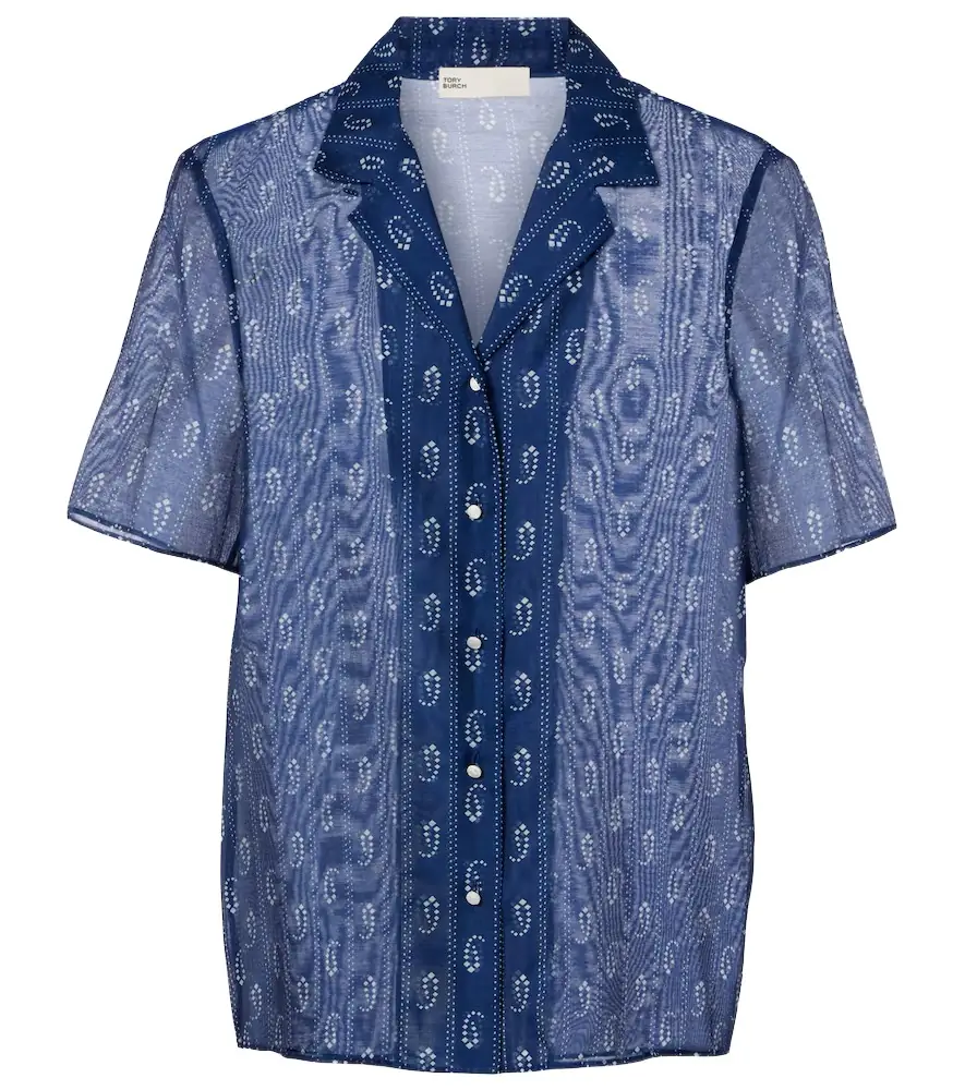 Tory Burch Printed cotton and silk shirt