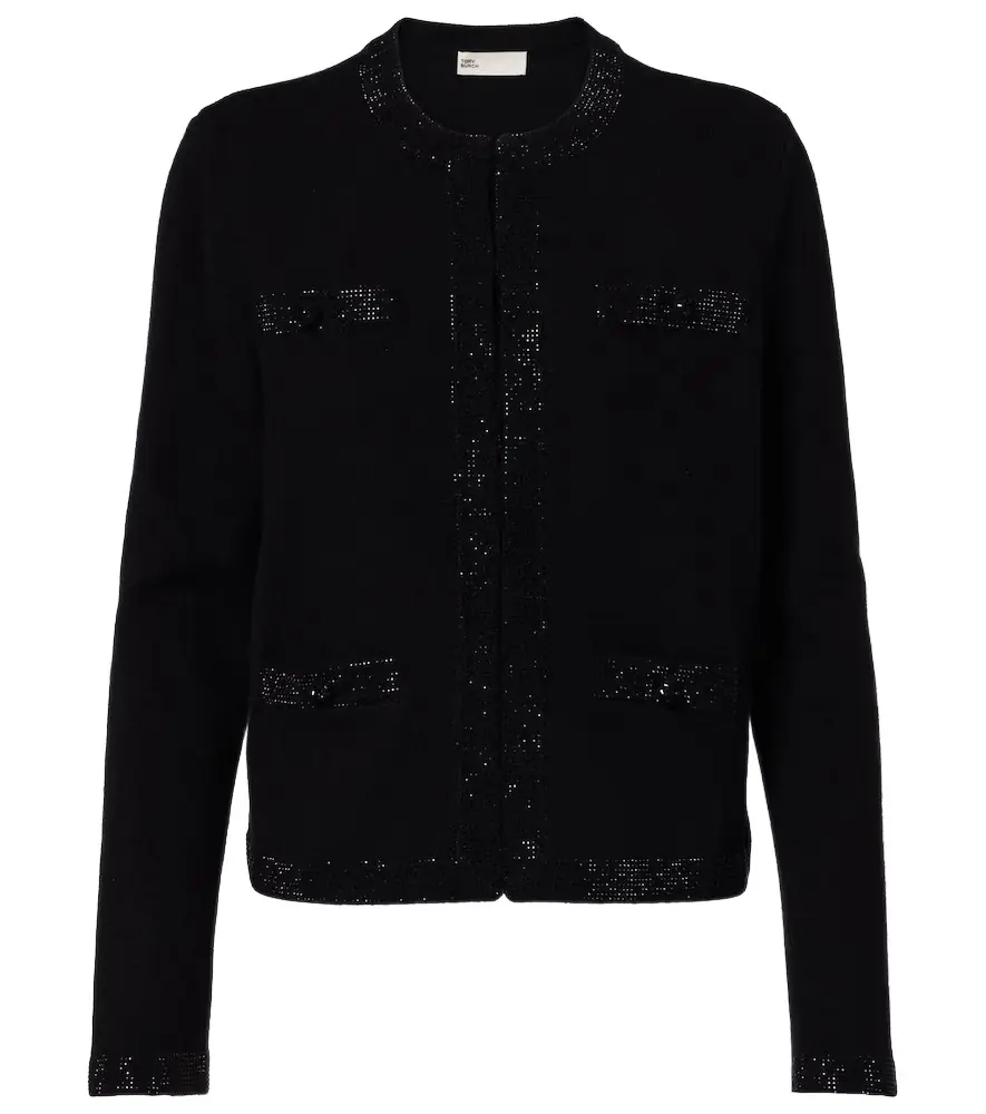 Tory Burch Embellished wool-blend cardigan