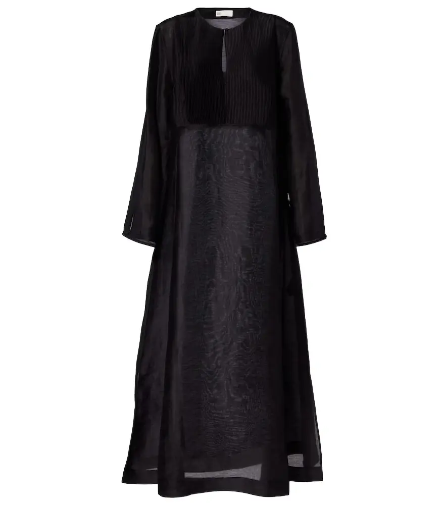 Tory Burch Pleated linen and silk kaftan