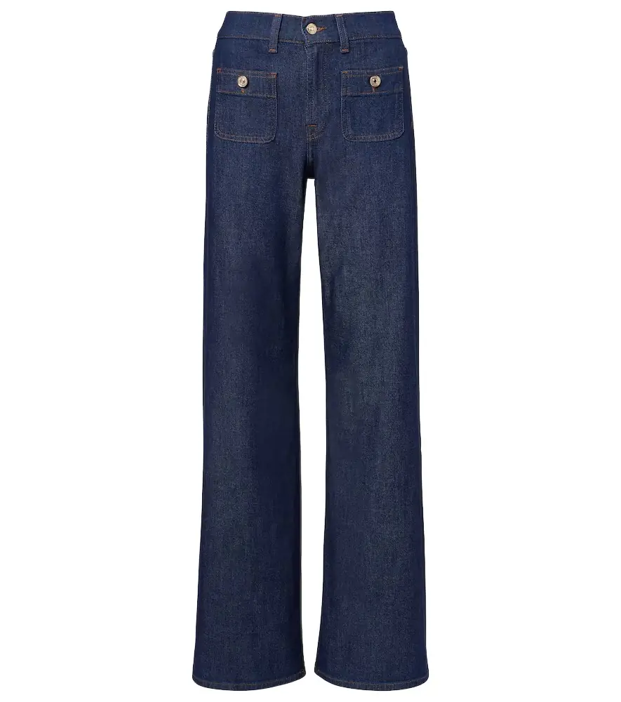 7 For All Mankind Lotta Tailorless mid-rise wide-leg jeans