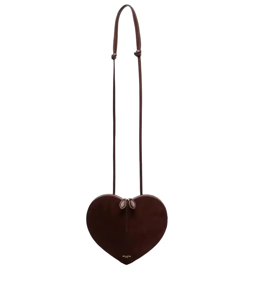 Alaia Alaïa Le Caur Small leather and suede shoulder bag