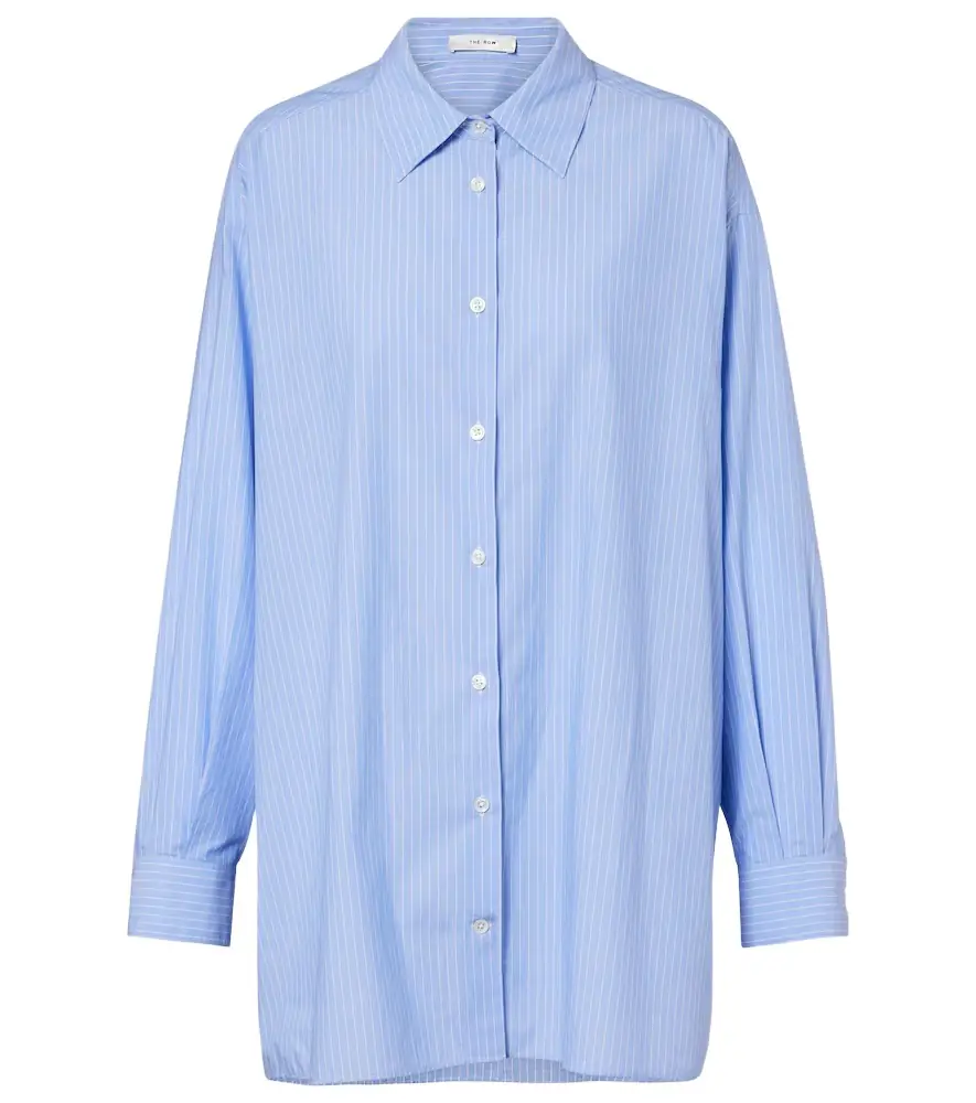 The Row Luka striped cotton poplin shirt