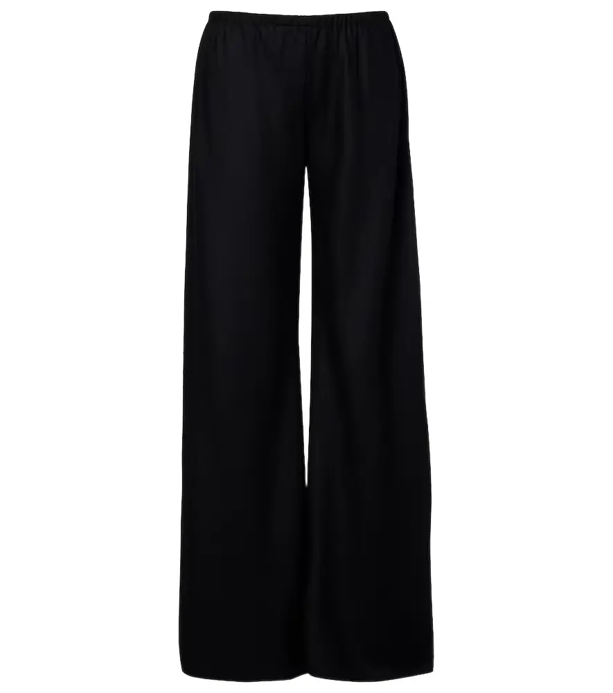The Row Gala virgin wool flannel wide-leg pants