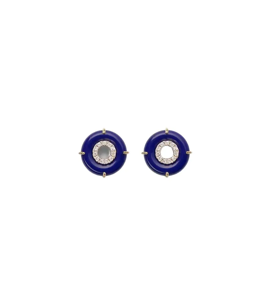 Mateo 14kt gold earrings with lapis lazuli and diamonds