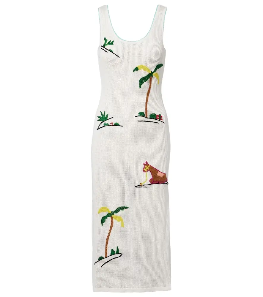 Staud Luma embroidered cotton beach cover-up