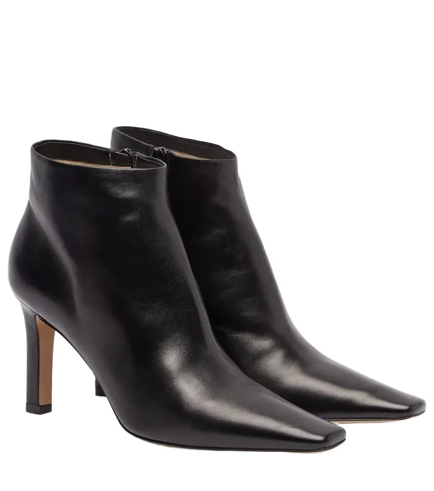 The Row Carla 80 leather ankle boots