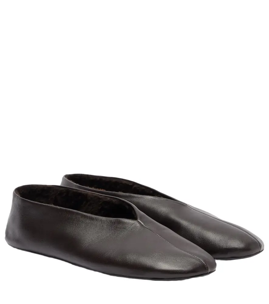 The Row Stella leather ballet flats