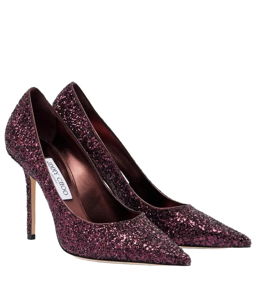 Jimmy Choo Love 100 glitter pumps