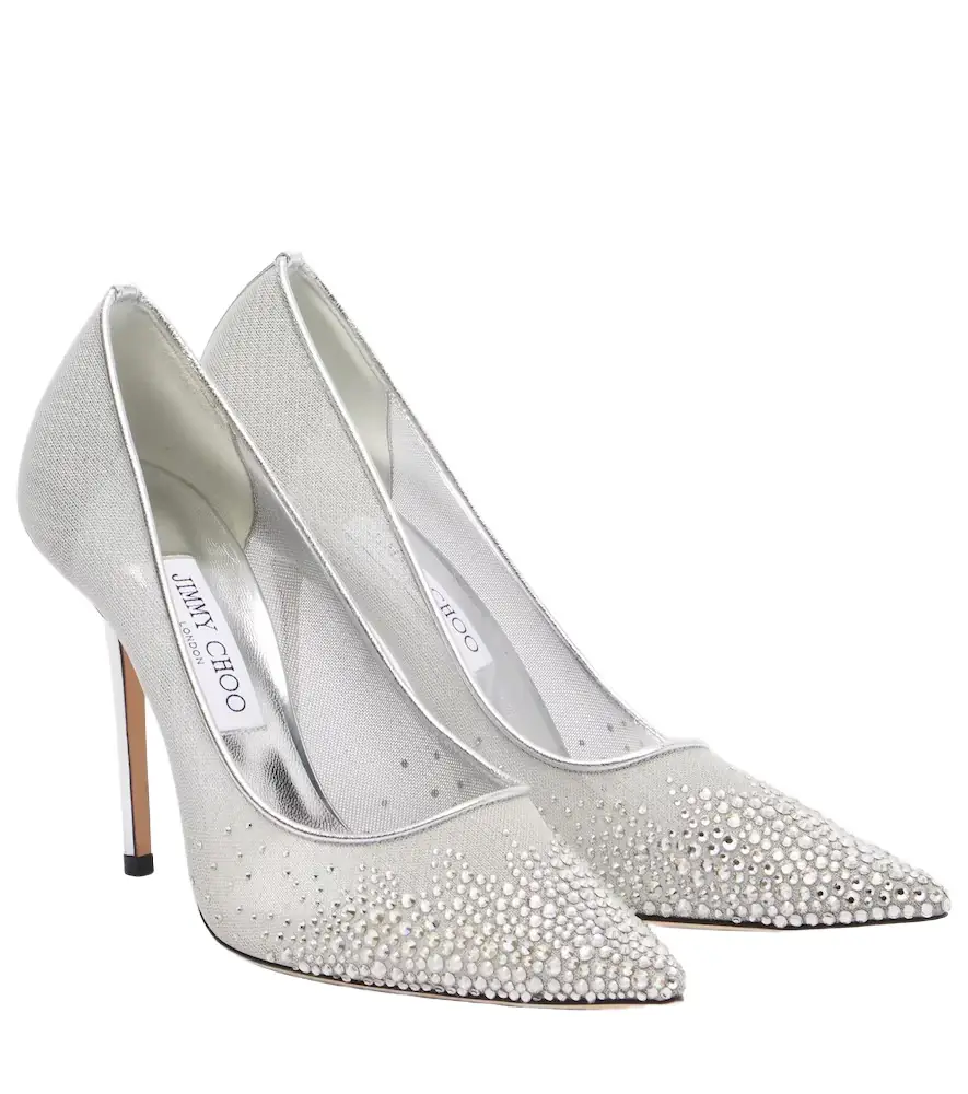 Jimmy Choo Love 100 crystal-embellished pumps