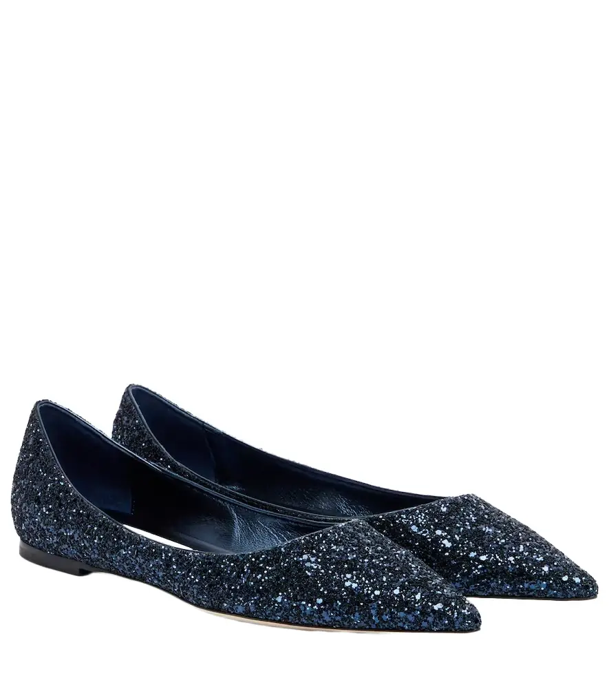 Jimmy Choo Love glitter ballet flats
