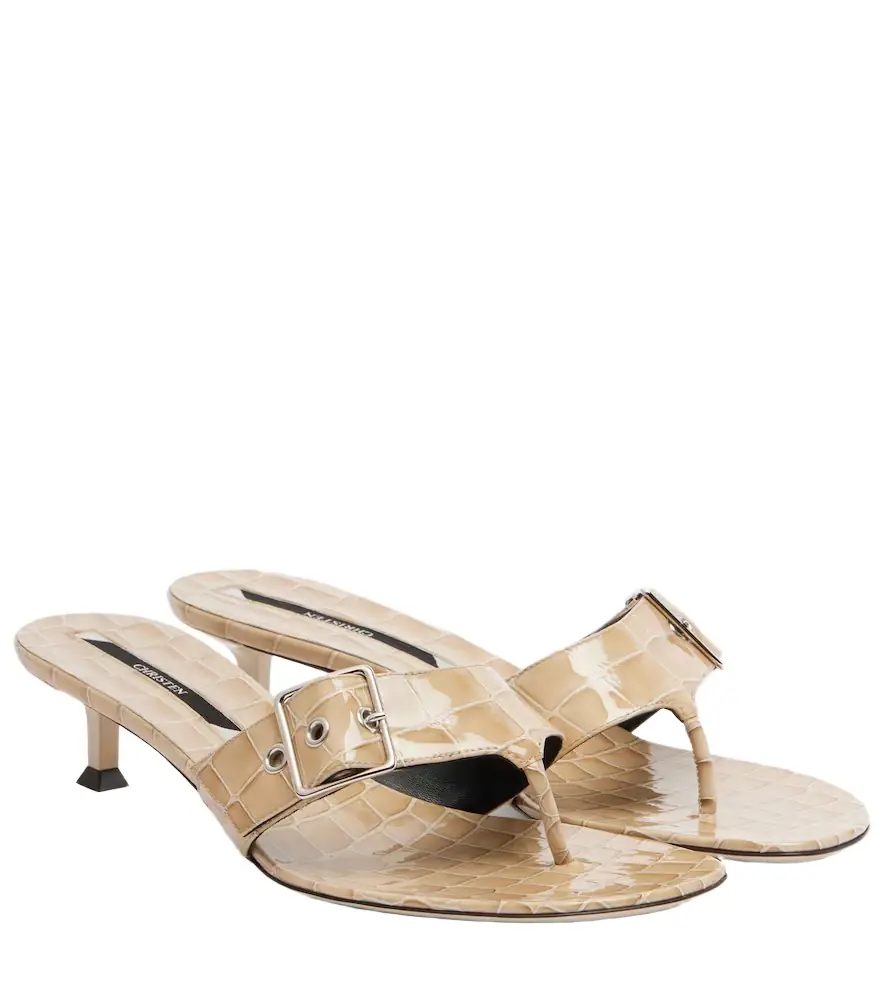 Christen Helix 35 patent leather thong sandals
