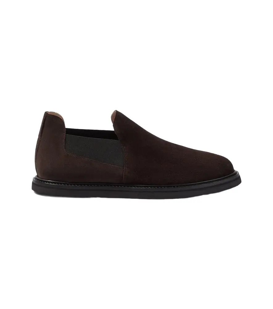 The Row Parker suede slip-on shoes
