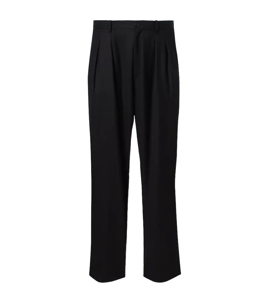 The Row Corley virgin wool flannel wide-leg pants