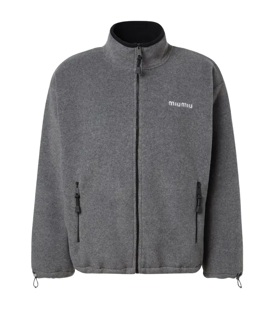 Miu Miu Logo fleece sweatshirt
