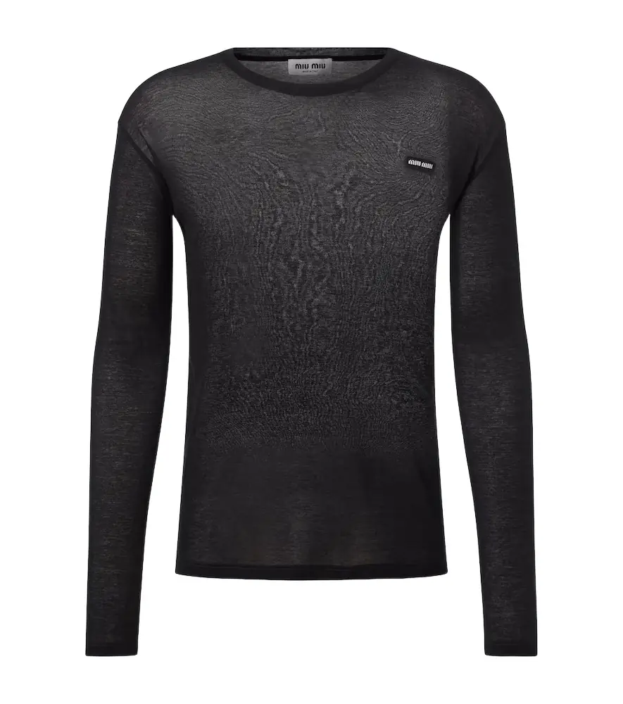 Miu Miu Logo cotton jersey T-shirt