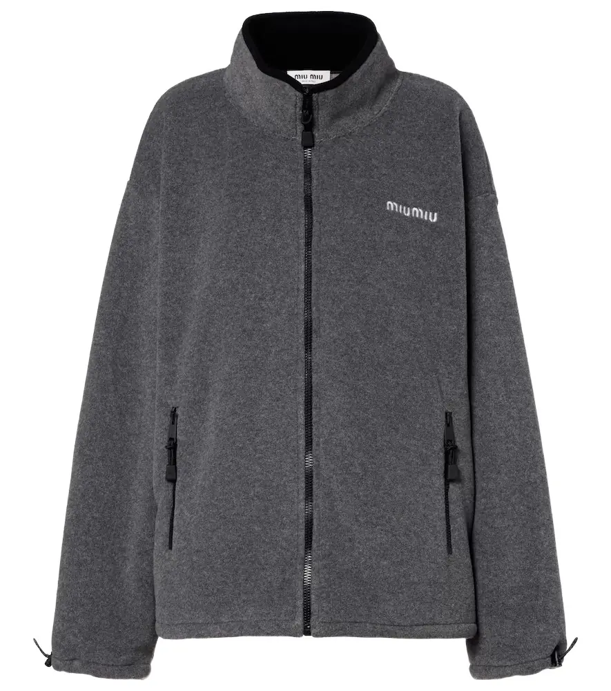 Miu Miu Logo oversized fleece sweatshirt