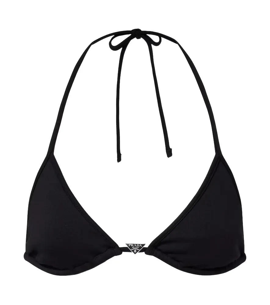 Prada Logo triangle bikini top